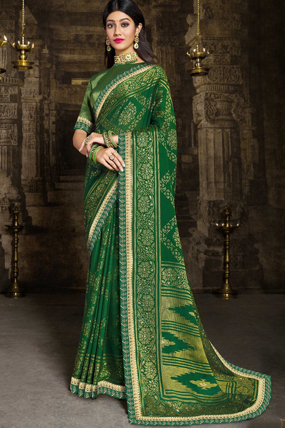 green saree