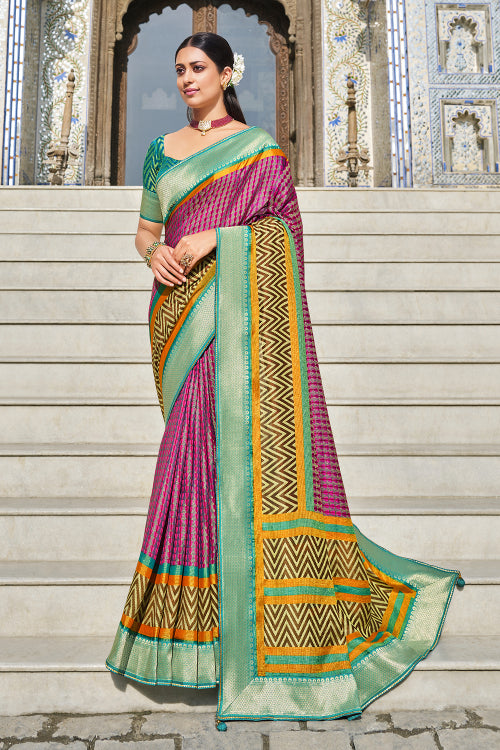 Lollipop Purple Brasso Saree