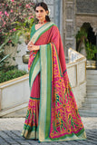 pink brasso saree