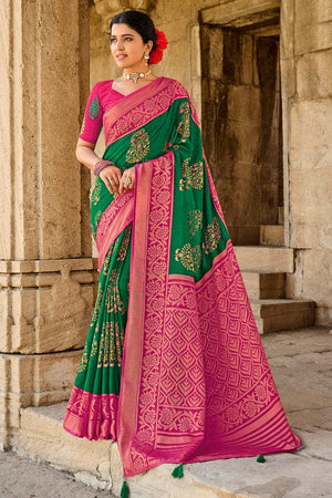 Buy Mahogany Red Lycra Saree online-KARAGIRI