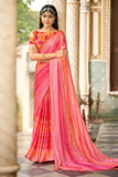 pink brasso saree