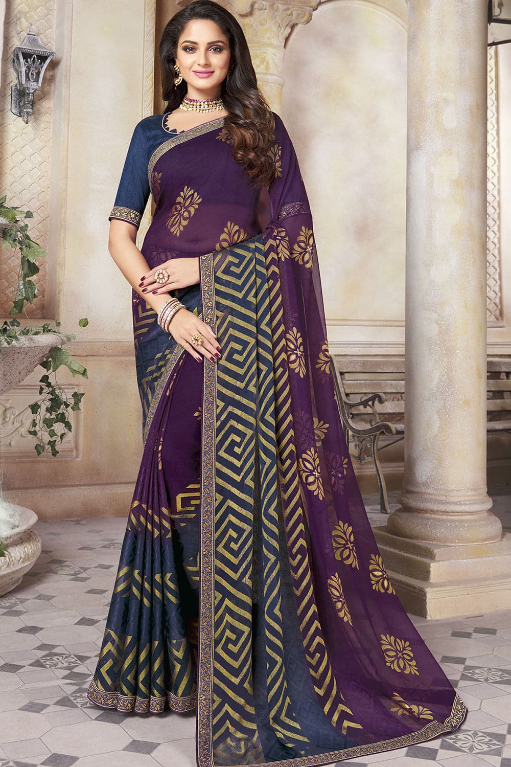 purple saree