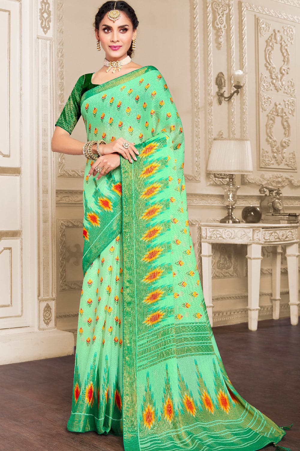 green saree