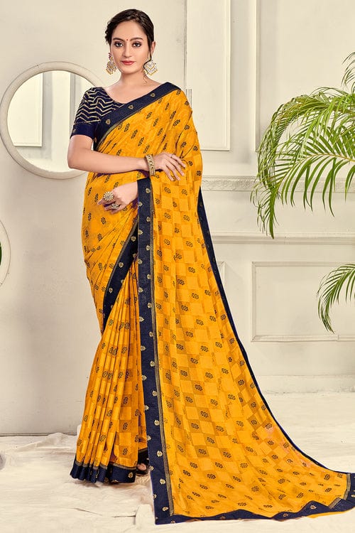 Yellow Brasso Saree With Blouse 254413