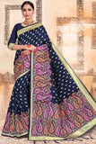 Denim Blue Chanderi Saree