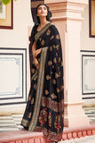 Chanderi Saree Ebony Black Chanderi Saree saree online