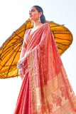 Chanderi Saree Imperial Red With Light Pink Prints Chanderi Saree saree online