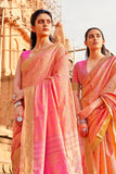 Chanderi Saree Light Yellow With Pink Prints Chanderi Saree saree online