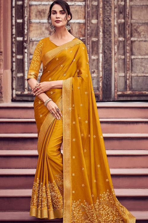 yellow saree