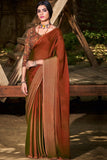 brown chiffon saree