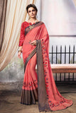 Chiffon Saree Creamy Pink Chiffon Saree saree online