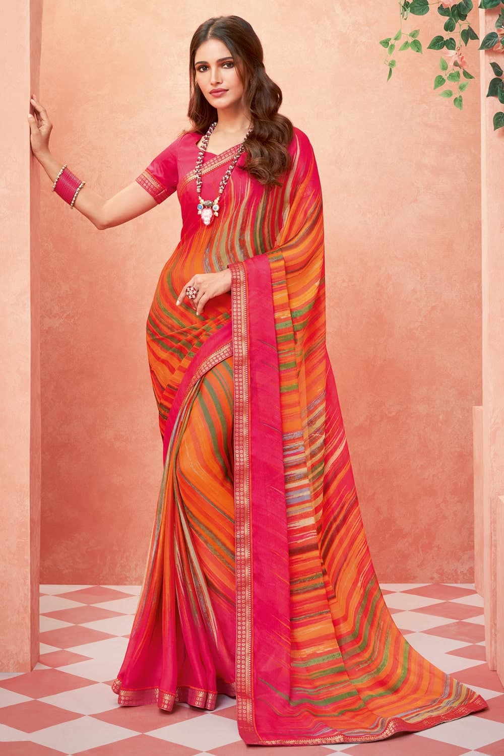 Trendy Multicolor Chiffon Sarees - Laxmipati – Laxmipati Sarees | Sale