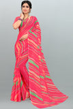 pink chiffon saree