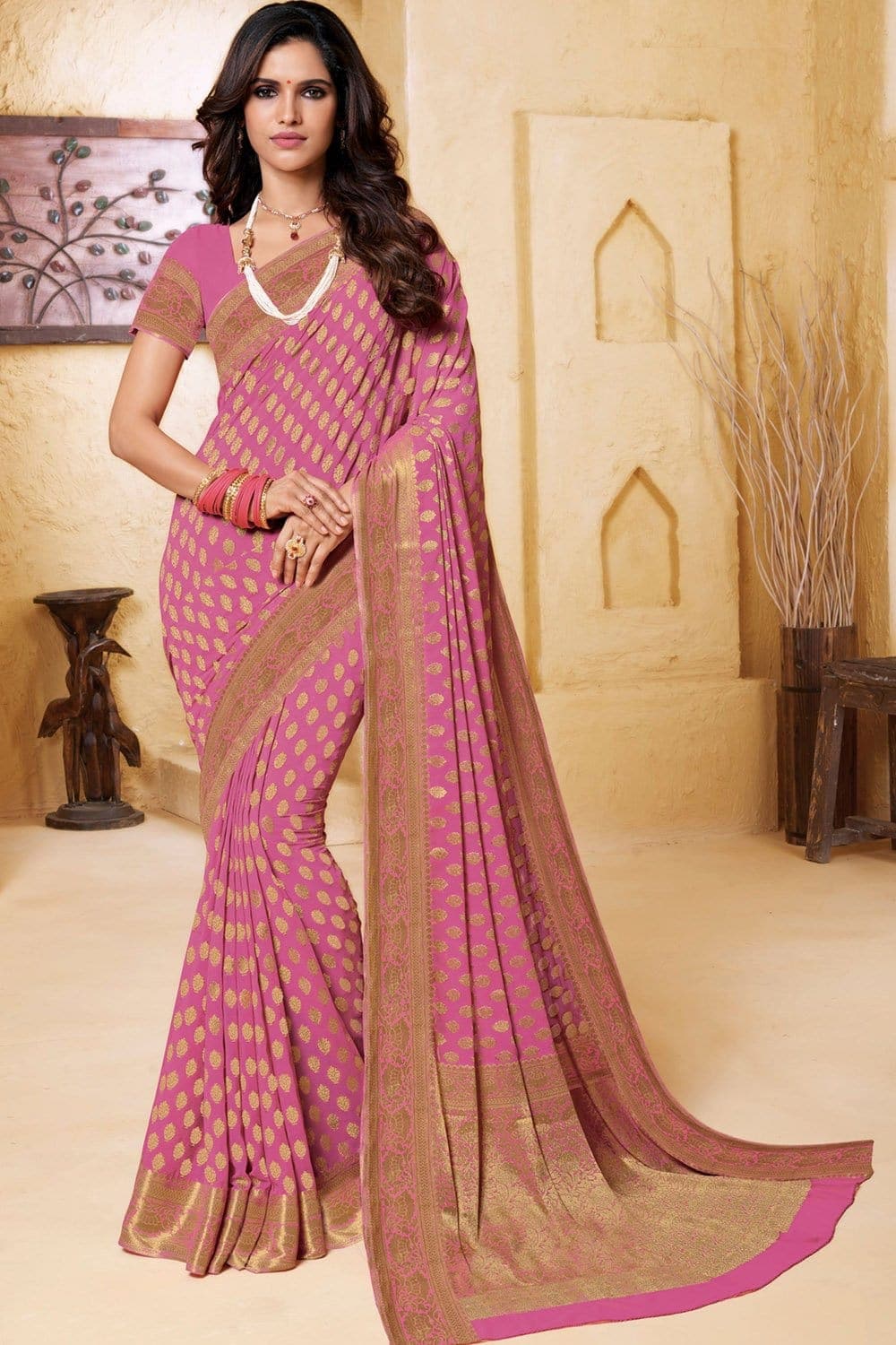 Pure Jaipuri Chiffon Saree – thecotlin