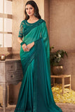 blue chiffon saree