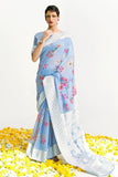 Chikankari Saree Light Sky Blue Chikankari Saree saree online