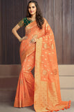 orange cotton saree