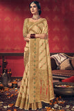 cotton saree, beige colour