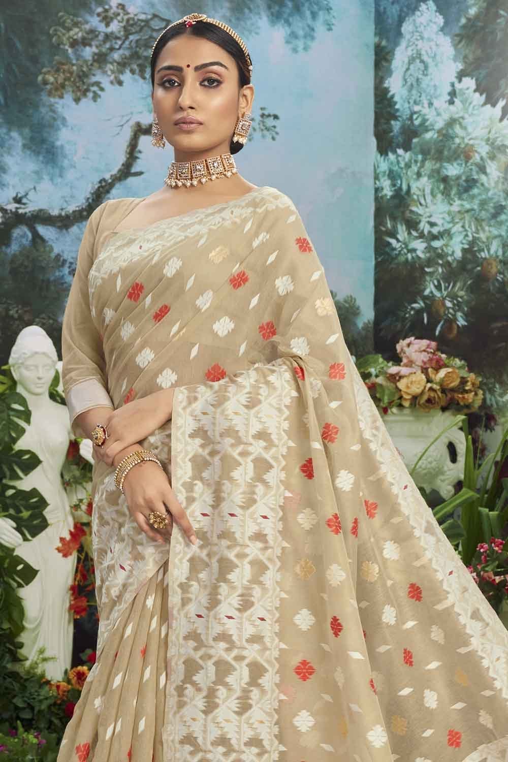 Soft Pure Cotton Handloom Saree – Essence of India