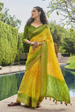 yellow cotton saree