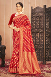 red cotton saree