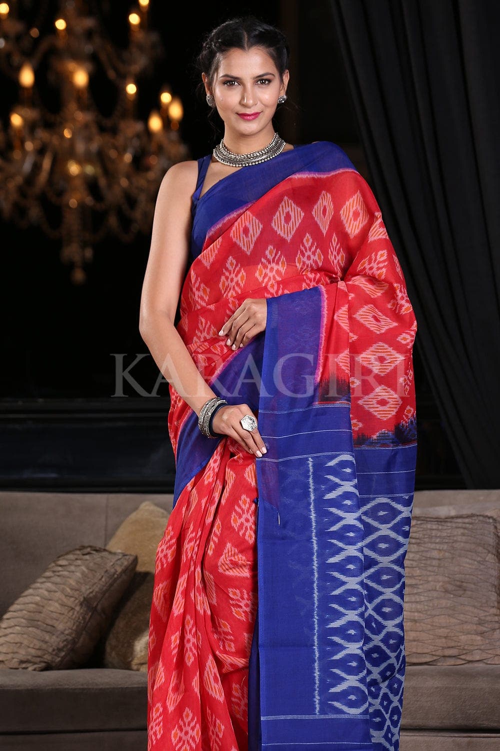 Cotton Saree Cherry Red Cotton Saree saree online