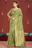 green cotton saree