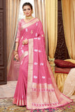 cotton saree, pink saree