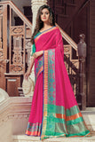 pink cotton saree