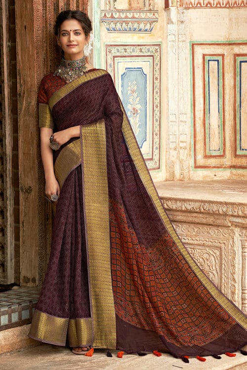 purple cotton saree