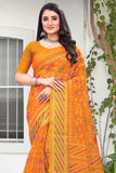 Mustard Yellow Cotton Saree