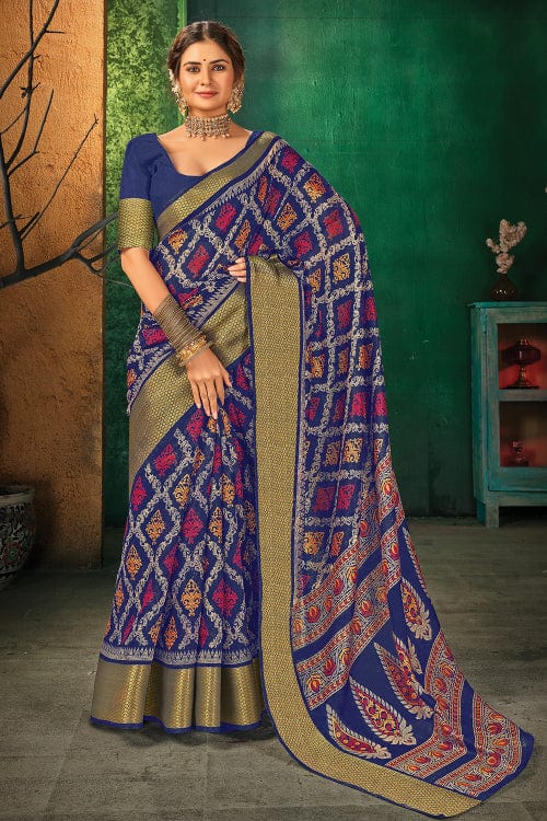 blue cotton saree