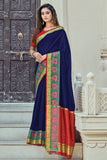 blue cotton saree