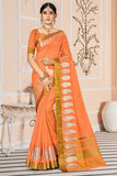 orange cotton saree