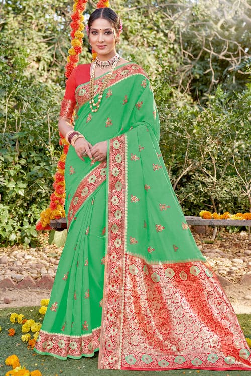 green saree