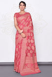 pink cotton saree