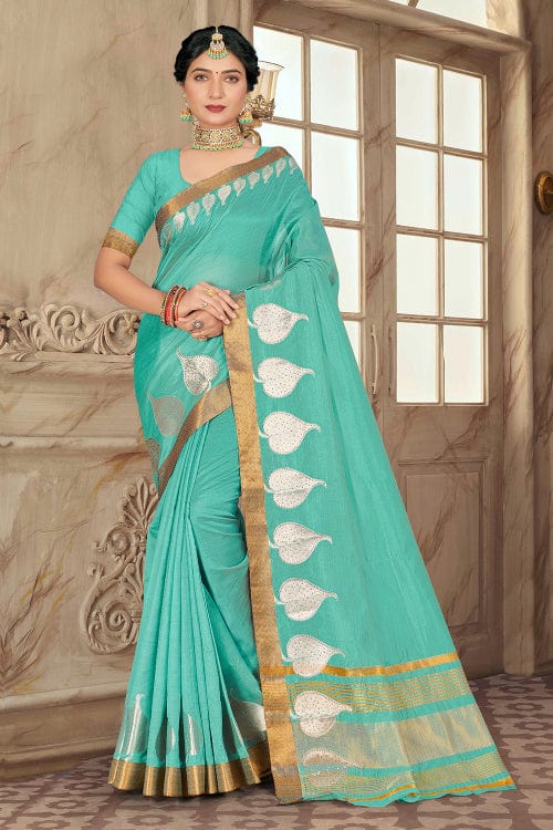 blue cotton saree