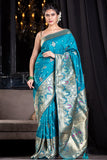 Designer Banarasi Saree Azure Blue Designer Banarasi Saree saree online