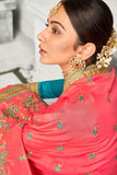 Designer Banarasi Saree Brick Pink Designer Banarasi Saree saree online