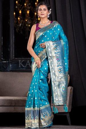 Buy Bright Blue Designer Banarasi Saree online-Karagiri – Karagiri Global