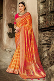 Designer Banarasi Saree Dark Orange Designer Banarasi Saree saree online