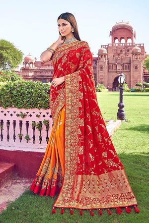 Buy Wine Swarovski Tissue Designer Saree - Koskii