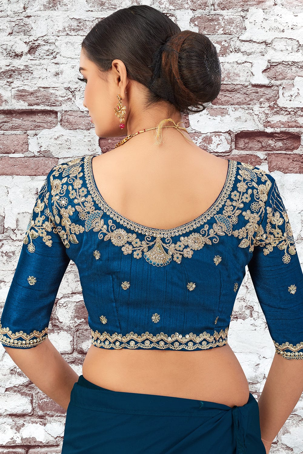 Navy blue designer sales blouse