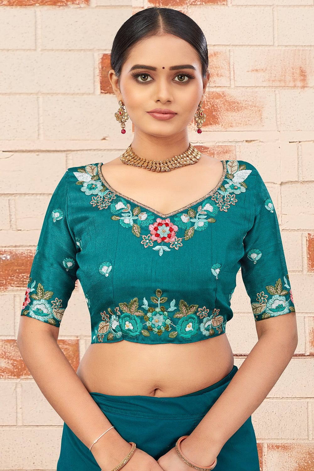 Blue designer shop blouse online