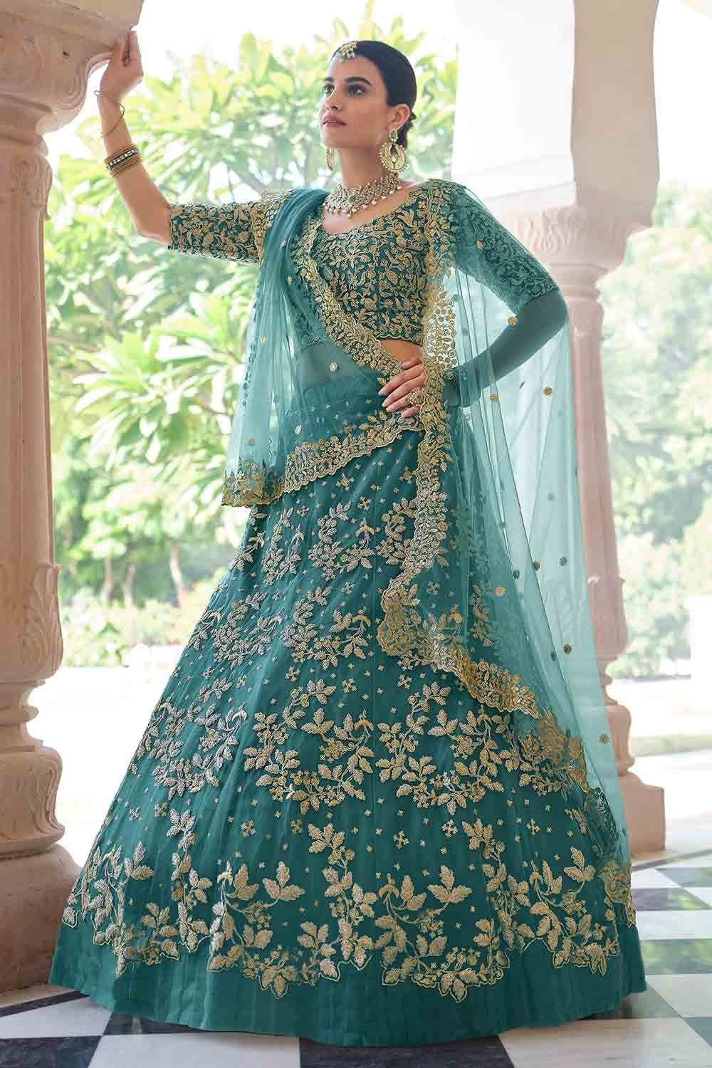 Designer Lehenga Cerulean Blue Designer Lehenga saree online