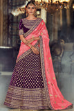 purple designer lehenga