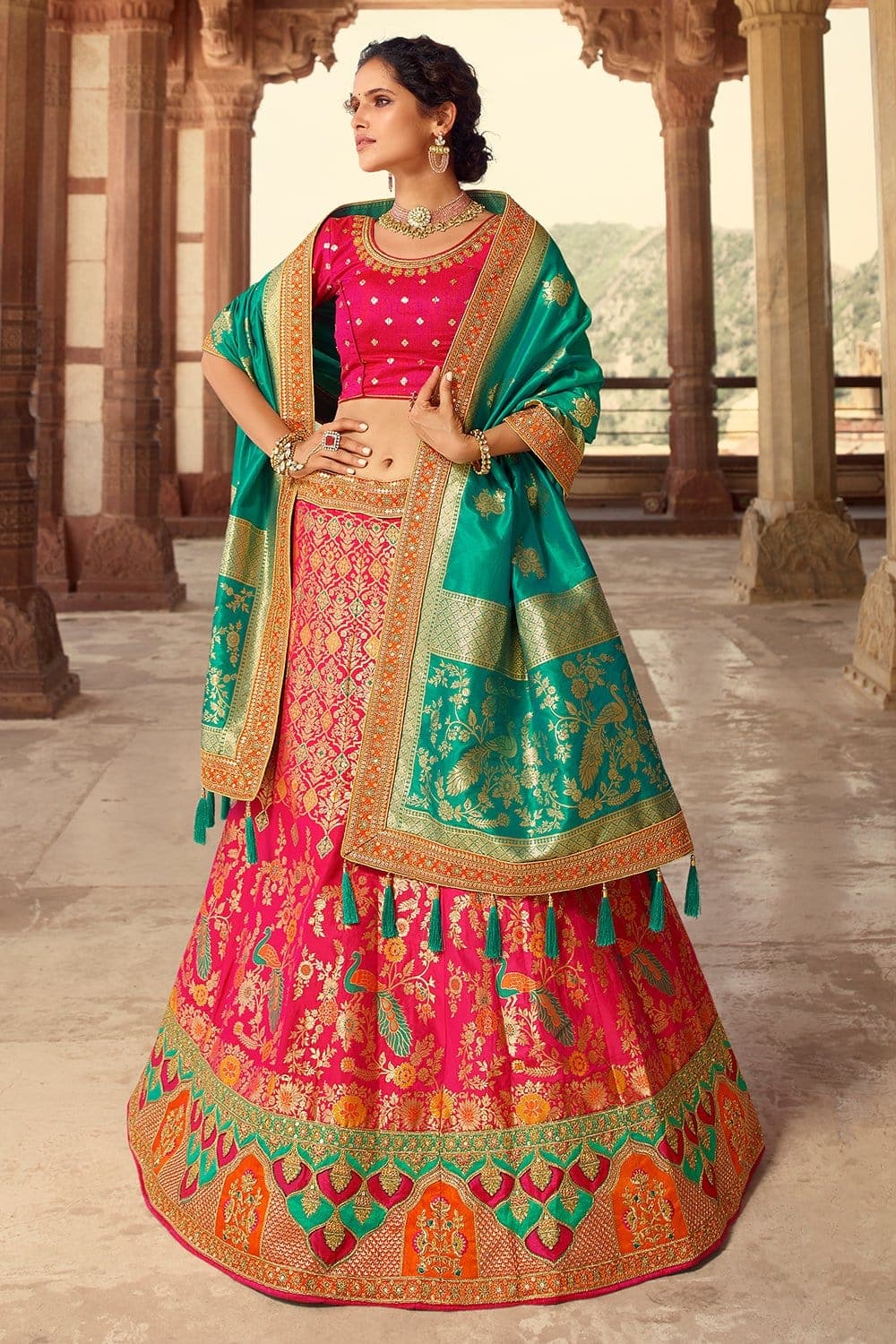 Designer lehenga for hot sale ring ceremony