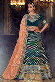 blue designer lehenga