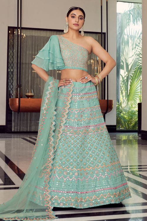 blue lehenga choli