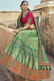 Designer Lehenga Vivid Green Designer Lehenga saree online